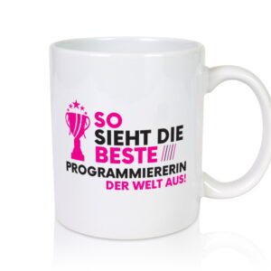 Die Weltbeste Programmiererin | Software Entwickler - Tasse Weiss - Kaffeetasse / Geschenk / Familie