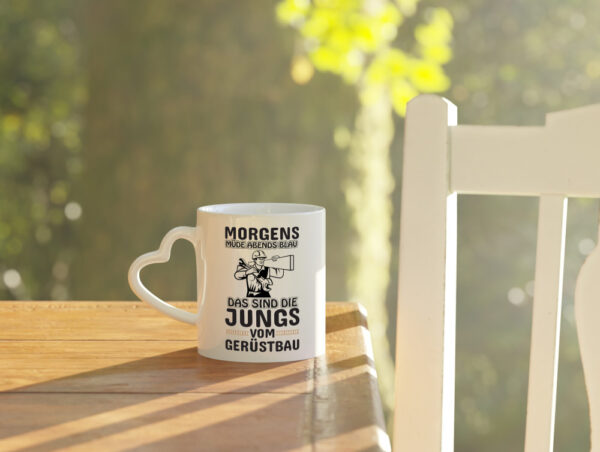 Jungs vom Gerüstbau | Gerüstbauer Tasse | Baustelle - Herzhenkel Tasse - Kaffeetasse / Geschenk / Familie