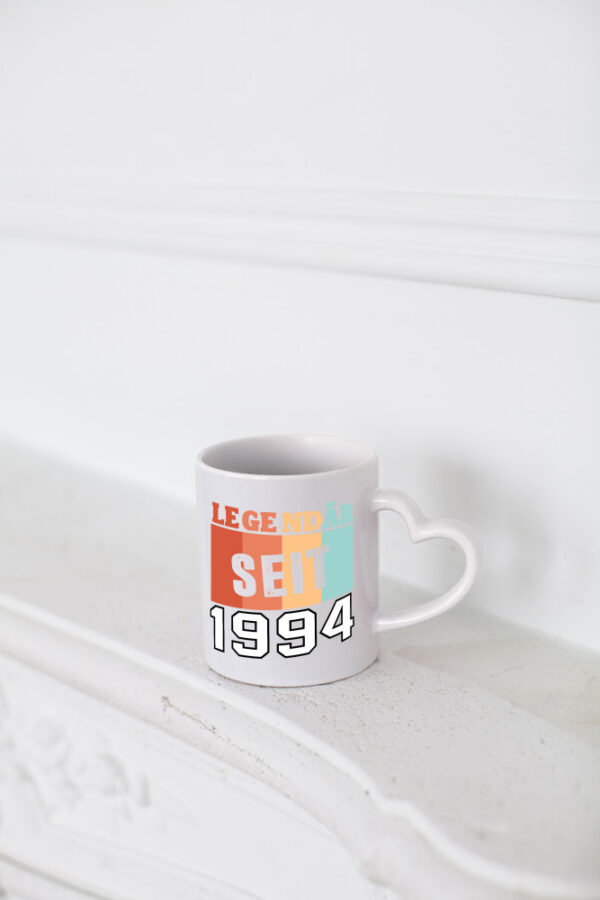 Legendär seit 1994 | 1994 Jahrgang - Herzhenkel Tasse - Kaffeetasse / Geschenk / Familie