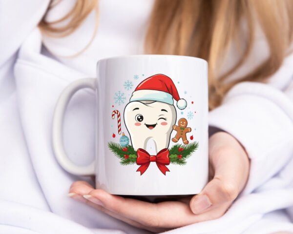 Weihnacht | Zahnarzt | Advent | Santa Zahn - Tasse Weiss - Kaffeetasse / Geschenk / Familie