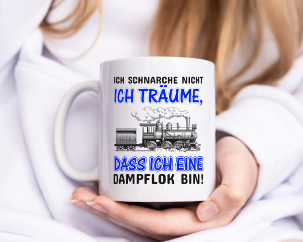 Ich schnarche nicht | Schnarcher Tasse | Dampflok Witz - Tasse Weiss - Kaffeetasse / Geschenk / Familie