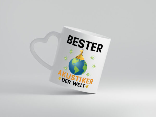 Welt Bester Akustiker | Akustik | Hörgeräteakustik - Herzhenkel Tasse - Kaffeetasse / Geschenk / Familie