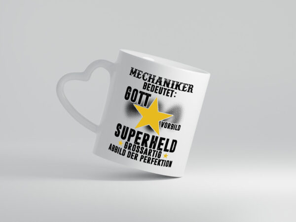 Bedeutung von Mechaniker | KFZ | Werkstatt - Herzhenkel Tasse - Kaffeetasse / Geschenk / Familie