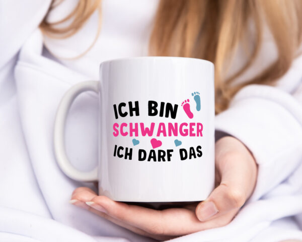 Ich bin schwanger | Nachwuchs Tasse | lustiger Spruch - Tasse Weiss - Kaffeetasse / Geschenk / Familie