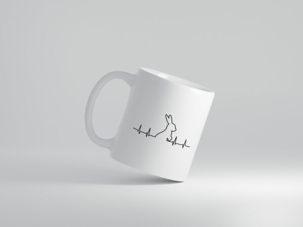 Kaninchen Herzschlag | Motiv Tierfreund | Hase | Nager - Tasse Weiss - Kaffeetasse / Geschenk / Familie