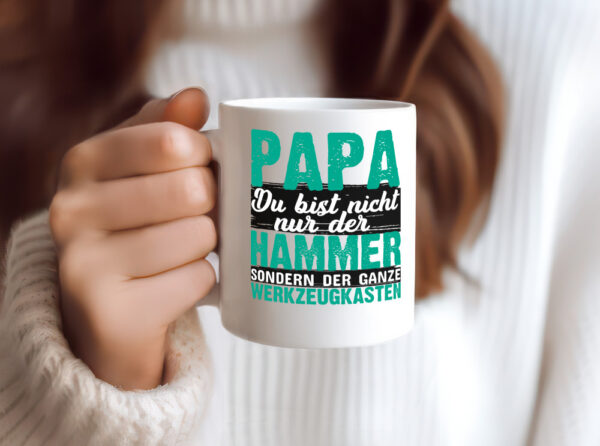Papa ist der Hammer | Vatertag | Geburtstag | Kinder - Tasse Weiss - Kaffeetasse / Geschenk / Familie