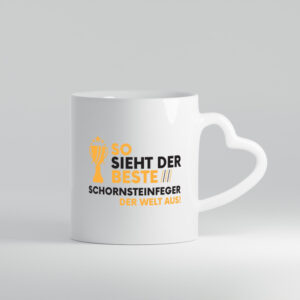 Der Weltbeste Schornsteinfeger | Kaminkehrer | Handwerk - Herzhenkel Tasse - Kaffeetasse / Geschenk / Familie