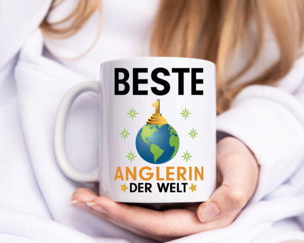 Welt Beste Anglerin | Angeln | Fischerin - Tasse Weiss - Kaffeetasse / Geschenk / Familie