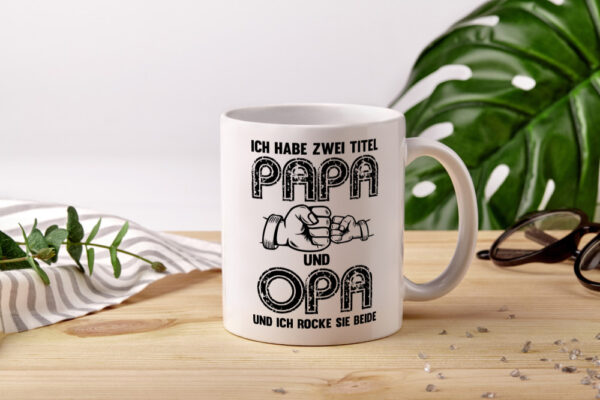 Ich habe zwei Titel Opa und Papa | Opa | Großvater - Tasse Weiss - Kaffeetasse / Geschenk / Familie