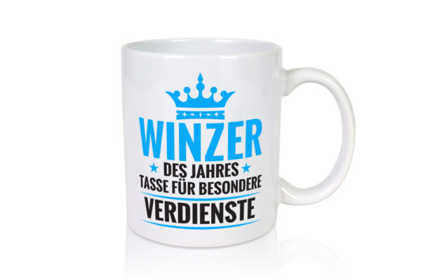 Besonderer Verdienst: Winzer | Weinbauer | Wein - Tasse Weiss - Kaffeetasse / Geschenk / Familie