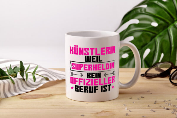 Superheldin Künstlerin| Spruch lustig | Kunst - Tasse Weiss - Kaffeetasse / Geschenk / Familie