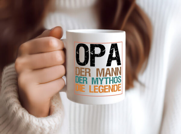 Opa, Mann, Mythos, Legende - Tasse Weiss - Kaffeetasse / Geschenk / Familie