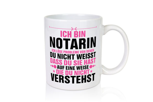 Löse Probleme: Notarin | Juristin - Tasse Weiss - Kaffeetasse / Geschenk / Familie