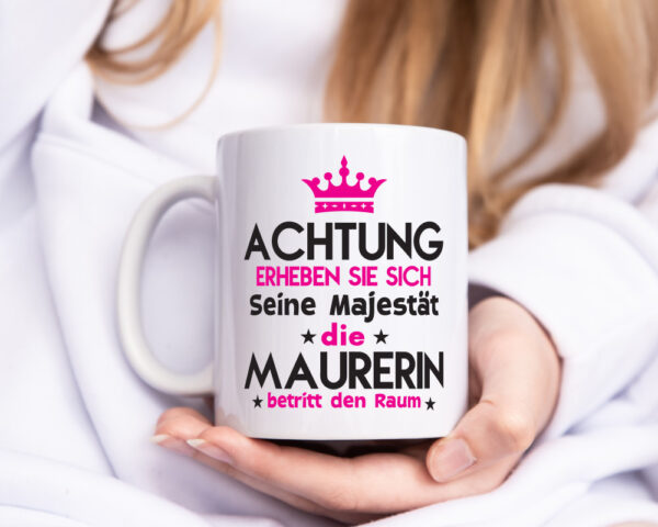 Seine Majestät Maurerin - Tasse Weiss - Kaffeetasse / Geschenk / Familie