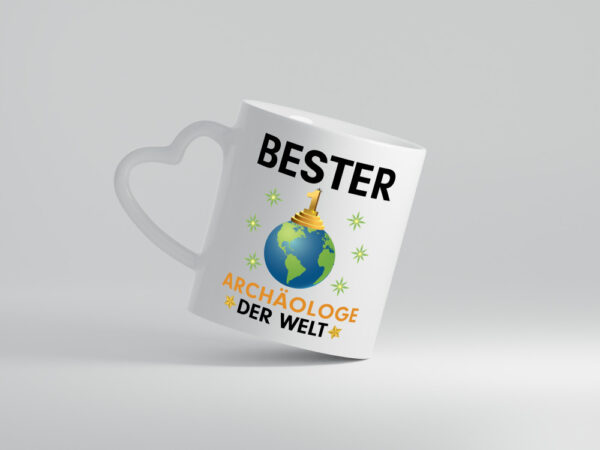 Welt Bester Archäologe | Archäologie | Forscher - Herzhenkel Tasse - Kaffeetasse / Geschenk / Familie