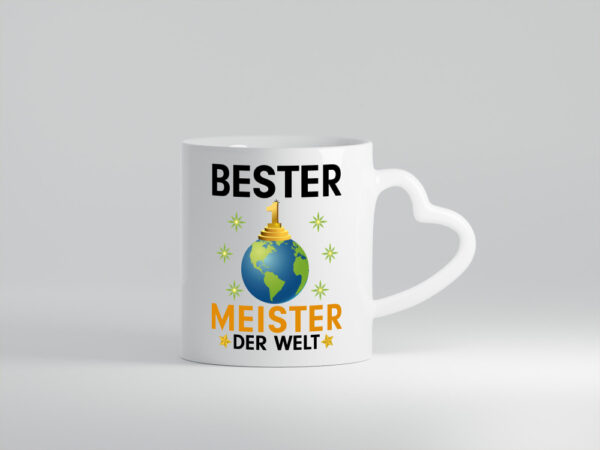 Welt Bester Meister | Meisterbrief - Herzhenkel Tasse - Kaffeetasse / Geschenk / Familie