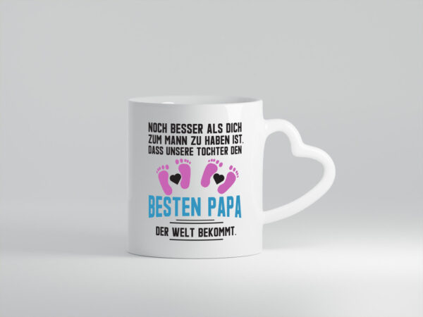 Bester Papa | Vaterschaft Tasse | Schwangerschaft - Herzhenkel Tasse - Kaffeetasse / Geschenk / Familie