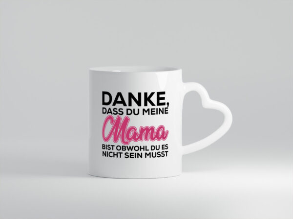 Mutter Liebe | Pflegemutter Tasse | Stiefmutter Spruch - Herzhenkel Tasse - Kaffeetasse / Geschenk / Familie