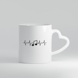 Musiknote Herzschlag | Motiv Note | Musik | Musiker - Herzhenkel Tasse - Kaffeetasse / Geschenk / Familie