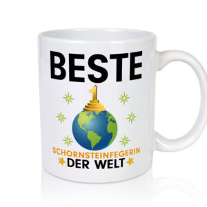 Welt Beste Schornsteinfegerin | Kaminkehrer | Handwerk - Tasse Weiss - Kaffeetasse / Geschenk / Familie