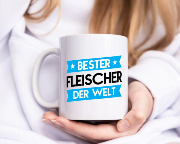 Bester Fleischer | Schlachterei - Tasse Weiss - Kaffeetasse / Geschenk / Familie