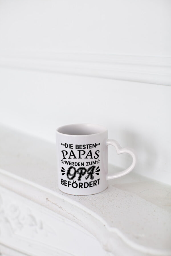 Beförderung zu Opa | Papa Tasse | Schwangerschaft - Herzhenkel Tasse - Kaffeetasse / Geschenk / Familie