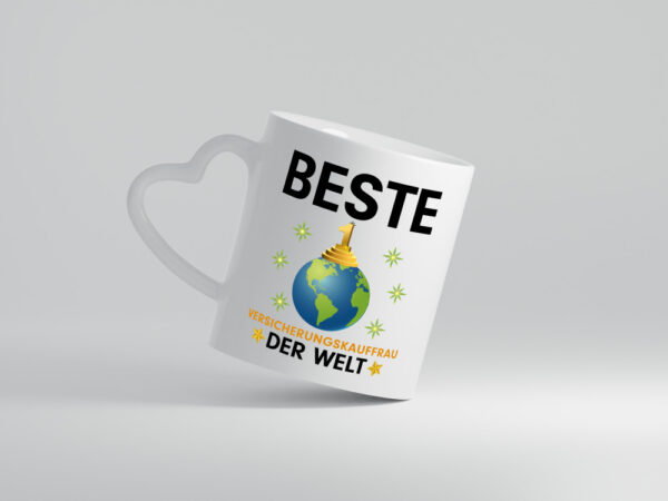 Welt Beste Versicherungskauffrau | Kauffrau - Herzhenkel Tasse - Kaffeetasse / Geschenk / Familie