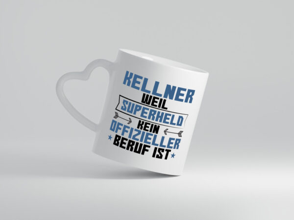 Superheld Kellner | kellnern | Bedienung - Herzhenkel Tasse - Kaffeetasse / Geschenk / Familie