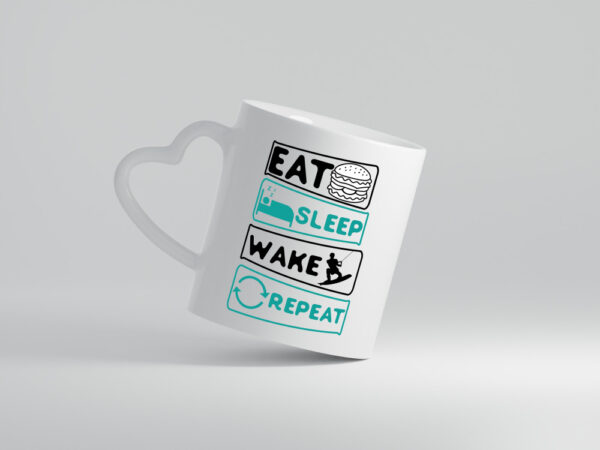 Wakeboarder | Surfer | Surfer Becher | Repeat - Herzhenkel Tasse - Kaffeetasse / Geschenk / Familie