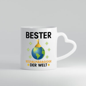 Welt Bester Sozialpädagoge | Pädagoge - Herzhenkel Tasse - Kaffeetasse / Geschenk / Familie