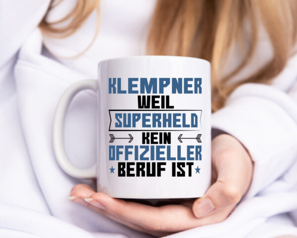 Superheld Klempner | Beruf klempnern - Tasse Weiss - Kaffeetasse / Geschenk / Familie