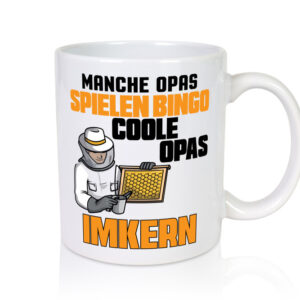 Opas spielen Bingo, coole Opas imkern | Opa | Imker| Honig - Tasse Weiss - Kaffeetasse / Geschenk / Familie