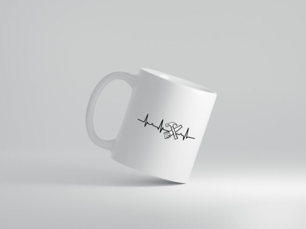 Werkzeug Herzschlag | Handwerker | DIY | Motiv - Tasse Weiss - Kaffeetasse / Geschenk / Familie