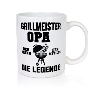 Grillmeister Opa | Die Legende | Großvater | Grillen - Tasse Weiss - Kaffeetasse / Geschenk / Familie