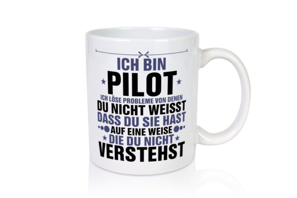 Löse Probleme: Pilot | Flugzeug | Piloten - Tasse Weiss - Kaffeetasse / Geschenk / Familie