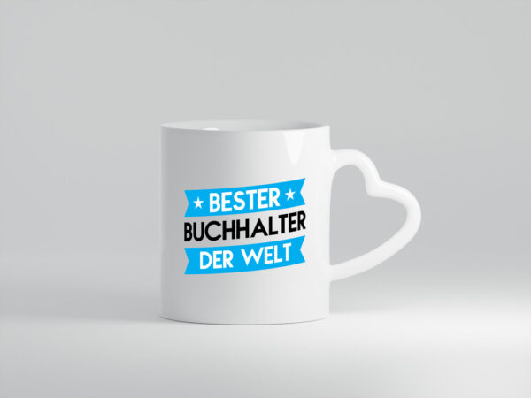 Bester Buchhalter | Buchhaltung Humor - Herzhenkel Tasse - Kaffeetasse / Geschenk / Familie