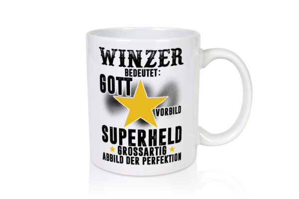 Bedeutung von Winzer | Weinbauer | Wein - Tasse Weiss - Kaffeetasse / Geschenk / Familie