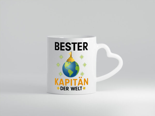 Welt Bester Kapitän | Schiffskapitän | Schiff - Herzhenkel Tasse - Kaffeetasse / Geschenk / Familie