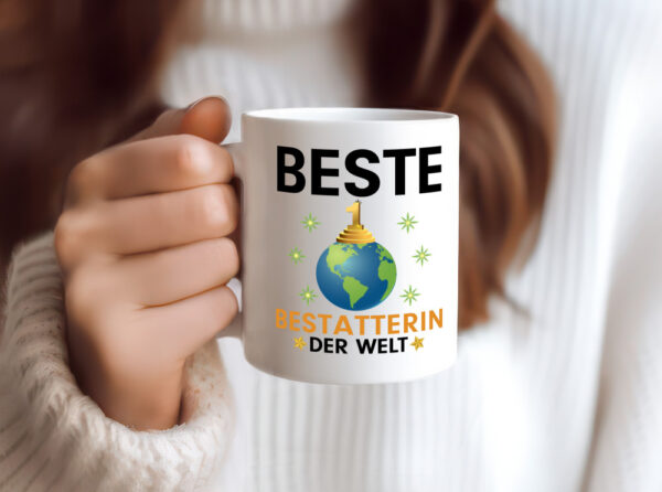 Welt Beste Bestatterin | Bestattung | Totengräberin - Tasse Weiss - Kaffeetasse / Geschenk / Familie