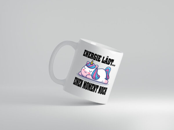 Energie Lädt einen Moment noch | Einhorn | Faul - Tasse Weiss - Kaffeetasse / Geschenk / Familie