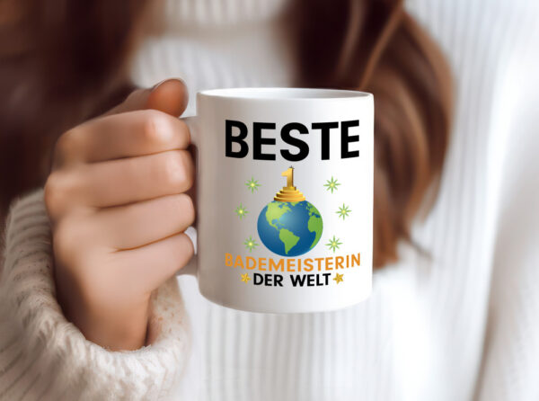 Welt Beste Bademeisterin | Schwimmmeisterin - Tasse Weiss - Kaffeetasse / Geschenk / Familie