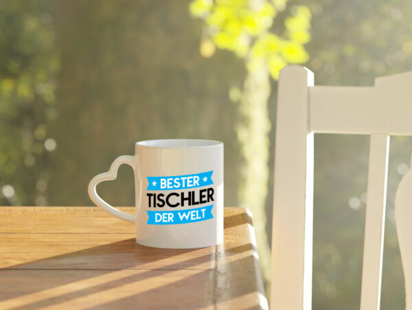 Bester Tischler | Handwerk Beruf | Tischlerei - Herzhenkel Tasse - Kaffeetasse / Geschenk / Familie