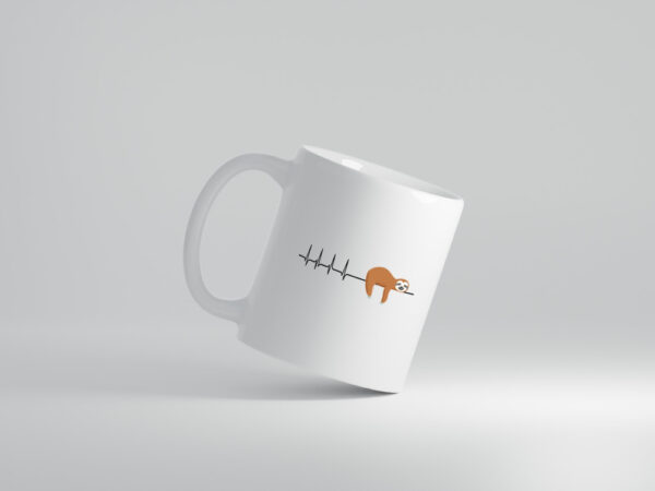 Herzschlag Faultier | Faulheit | Morgenmuffel | faul - Tasse Weiss - Kaffeetasse / Geschenk / Familie