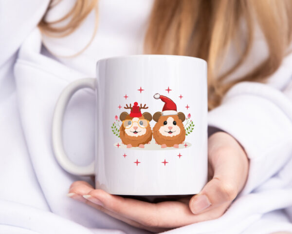 Weihnachtsmotiv | Weihnachten Meerschweinchen | Fest - Tasse Weiss - Kaffeetasse / Geschenk / Familie