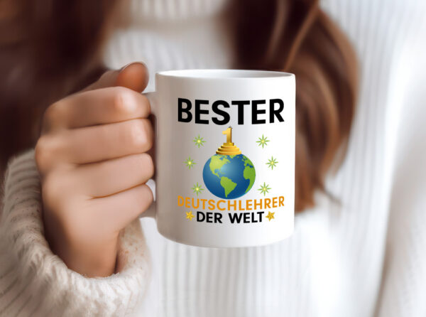 Welt Bester Deutschlehrer | Lehrer | Schule - Tasse Weiss - Kaffeetasse / Geschenk / Familie