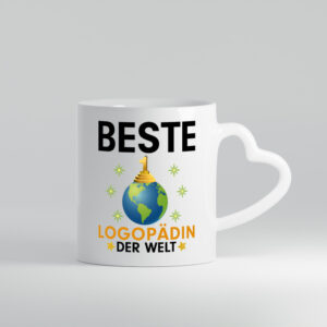 Welt Beste Logopädin | Sprachtherapie - Herzhenkel Tasse - Kaffeetasse / Geschenk / Familie