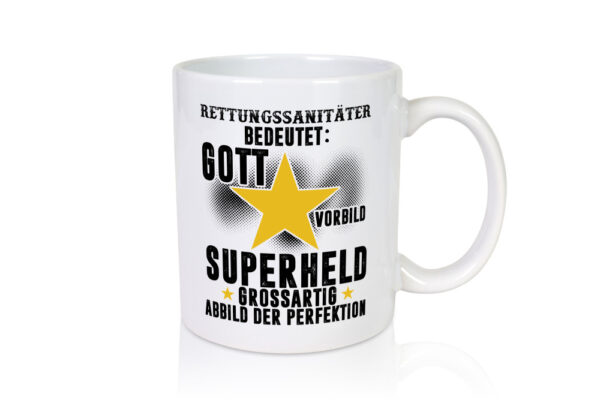 Bedeutung von Rettungssanitäter | Sanitäter - Tasse Weiss - Kaffeetasse / Geschenk / Familie