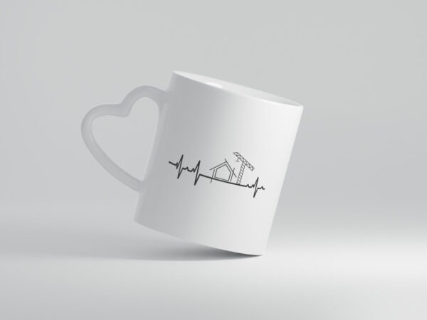 Architekt Herzschlag | Motiv Architektur | Haus Bau - Herzhenkel Tasse - Kaffeetasse / Geschenk / Familie