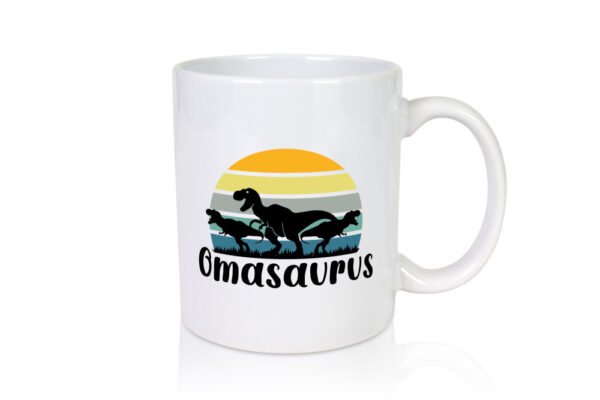 Omasaurus | Muttertag | Dinosaurier - Tasse Weiss - Kaffeetasse / Geschenk / Familie