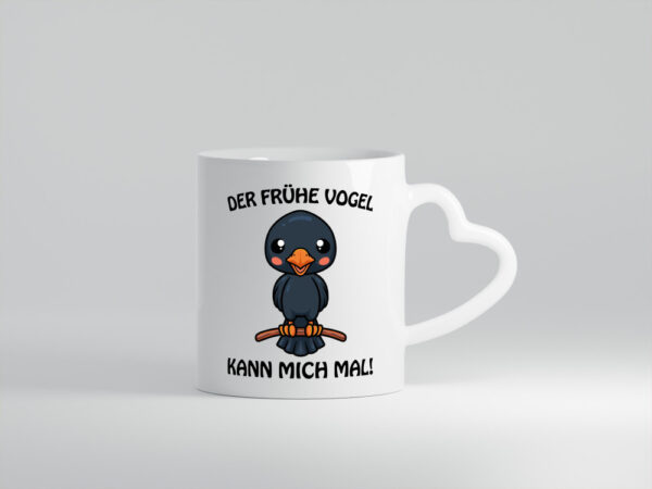 Der Frühe Vogel - Herzhenkel Tasse - Kaffeetasse / Geschenk / Familie